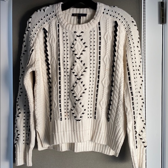 Maje Sweaters - Maje cream sweater w faux-leather detailing, 1 NWT